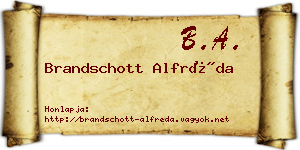 Brandschott Alfréda névjegykártya
